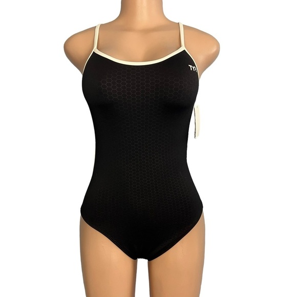 TYR Hexa Diamondfit Black and White Swimsuit - Picture 1 of 11
